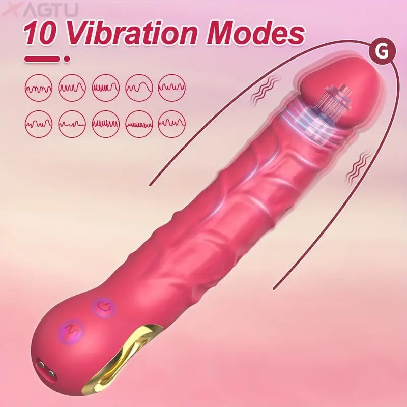 Free Shipping ALWUP 10-Speed Wireless Vibration Penile Massager - Non-Latex, Waterproof 10 Mode Adult Telescopic Vibration Sex Toys For Women Couples