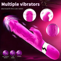 Free Shipping Silicone Rabbit Teeth Artificial Penis, Dual G-Spot Dildo Massager, Rechargeable Lithium Battery Powered, 300mAh, AV Vibrator for Female Masturbation, Adult Sex Toy